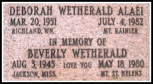 Debbie Wetherald - headstone